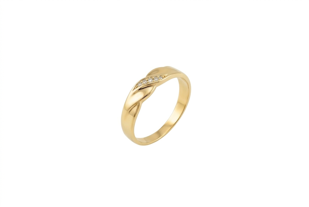10K Yellow Gold Diamond Men's Wedding Band