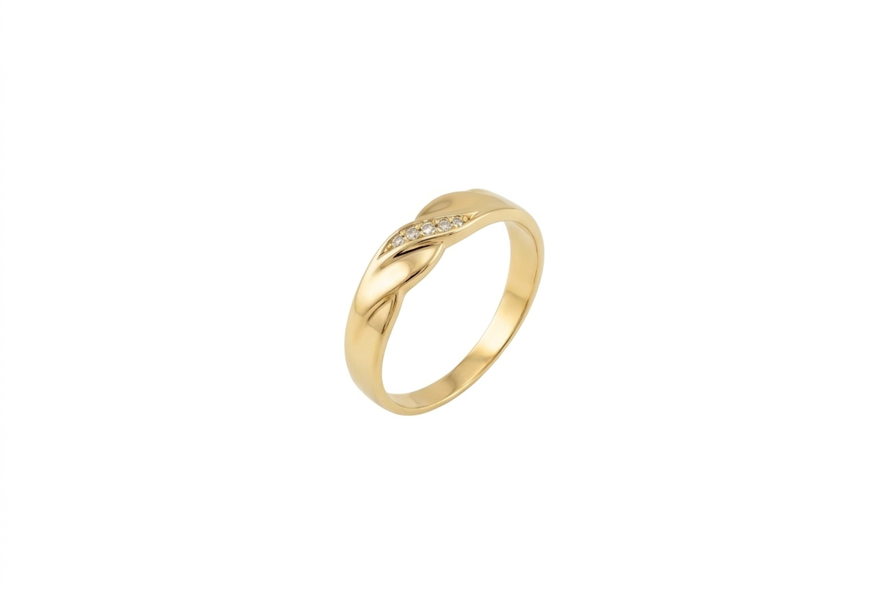 10K Yellow Gold Diamond Men's Wedding Band