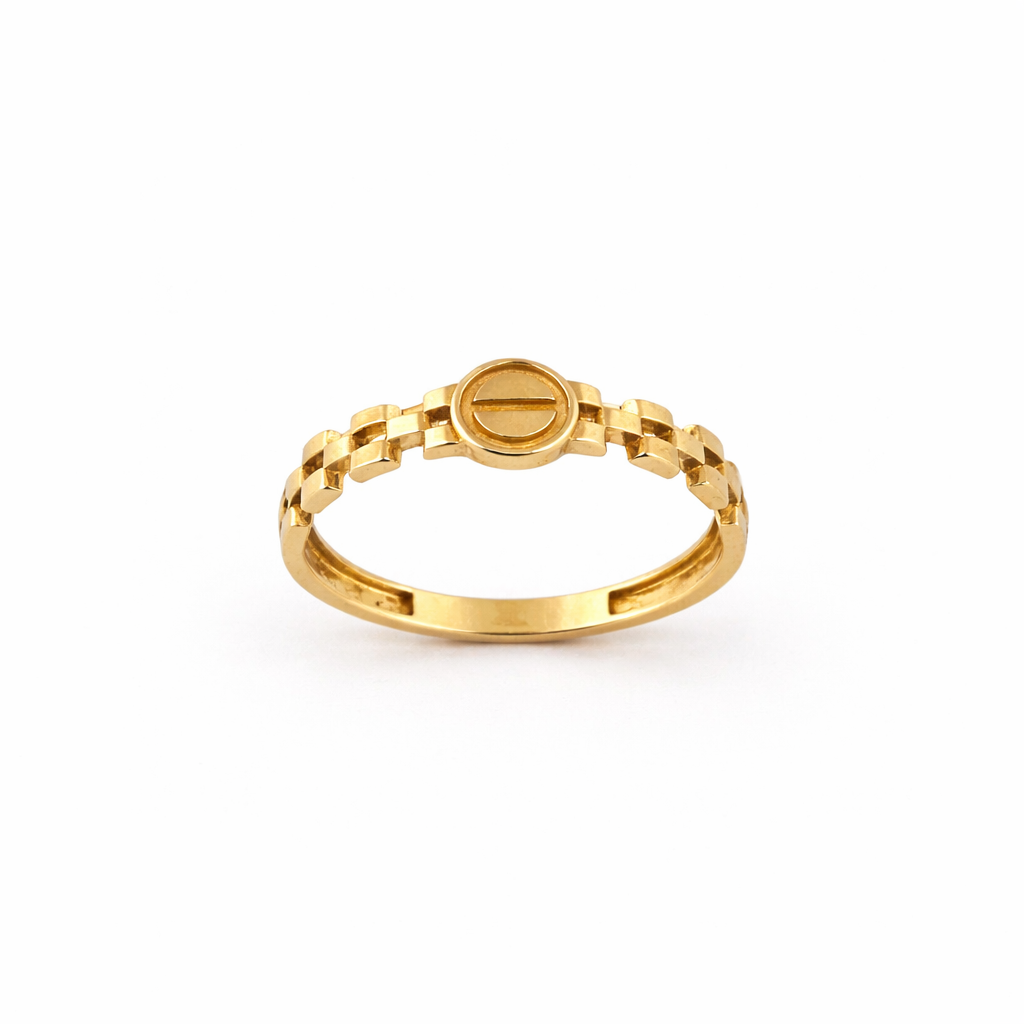 14K Yellow Gold Watch-Link Band Ring