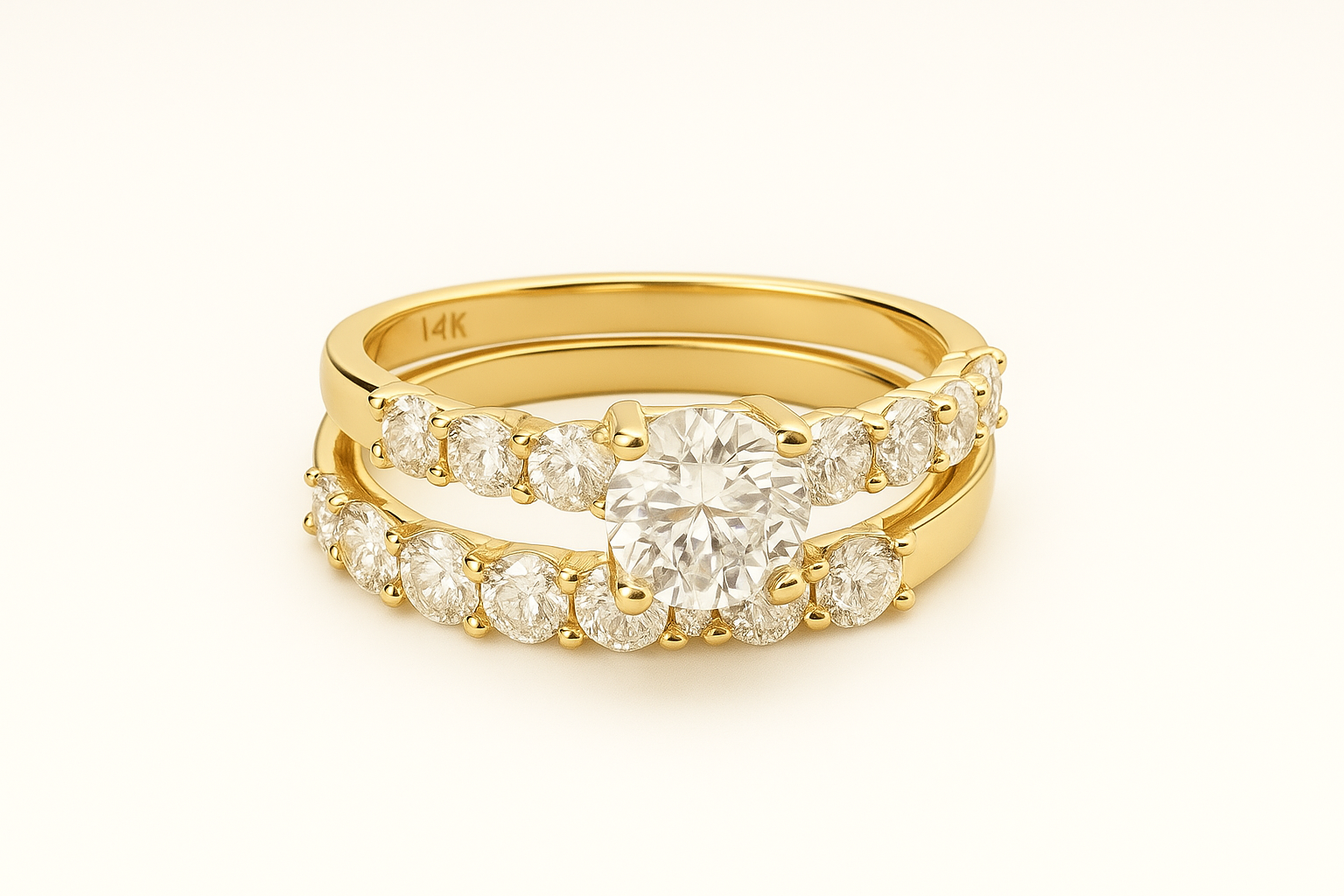 14K Yellow Gold Diamond Engagement Ring