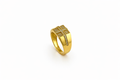 10K Yellow Gold Diamond Cross Signet Ring